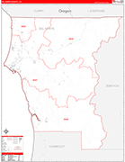 Del Norte County Wall Map Red Line Style